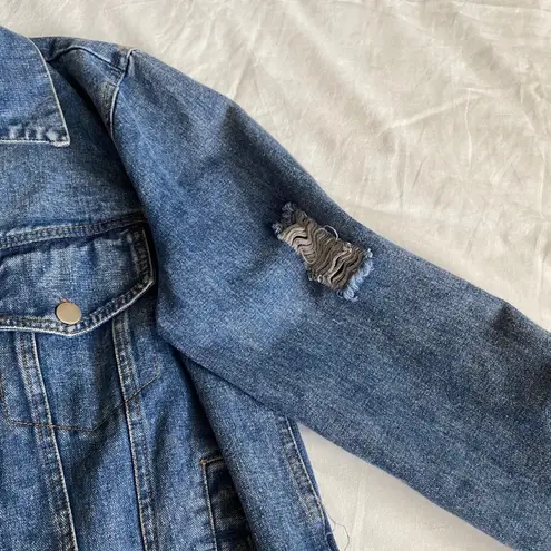 Very J Distressed denim jacket