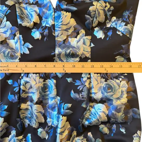 Black Halo Charlene Metallic Floral Evening Gown Halter Column Floor Length 14