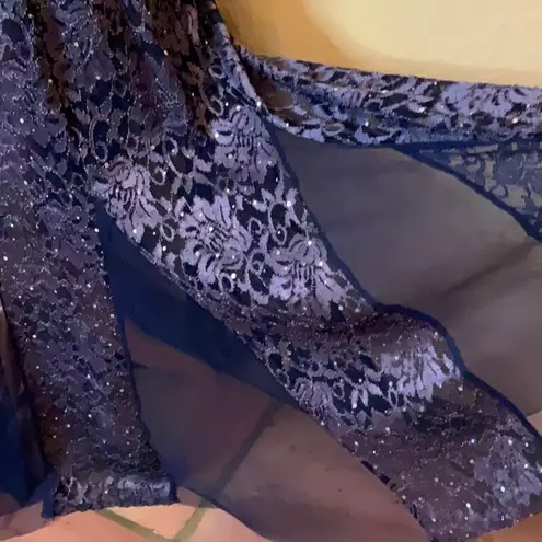 Candalite Eggplant lacey with mirrored sequins