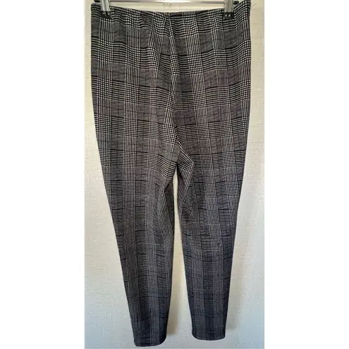Unbranded Black and White Fitted Stretchy Checkered Leggings Size M