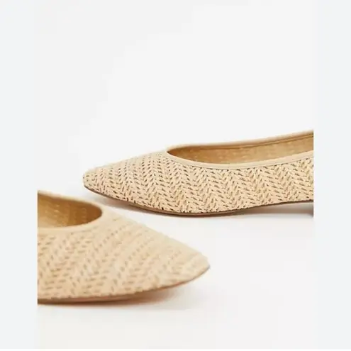 ASOS  Design lemonade anklet ballet flats in natural size 8 thumbnail 2