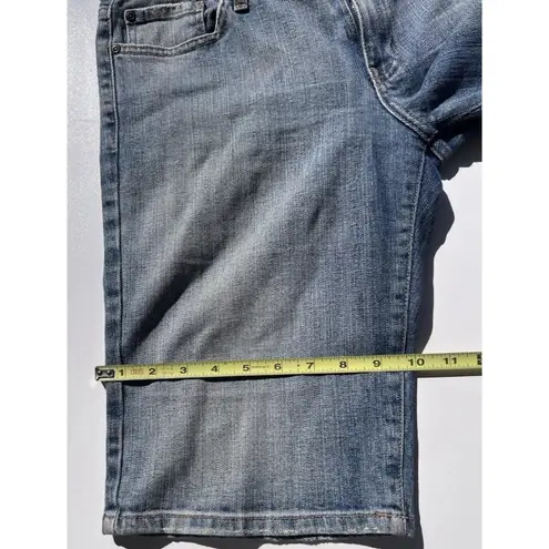 Just USA Blue Distressed Blue Ultra Mid Long Short Jean Shorts Women’s Sz 13