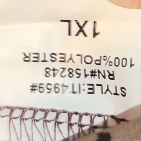 Talent Blouse Womens Size 1XL Brown Black Low V Neck Sheer Smocked Bottom Casual