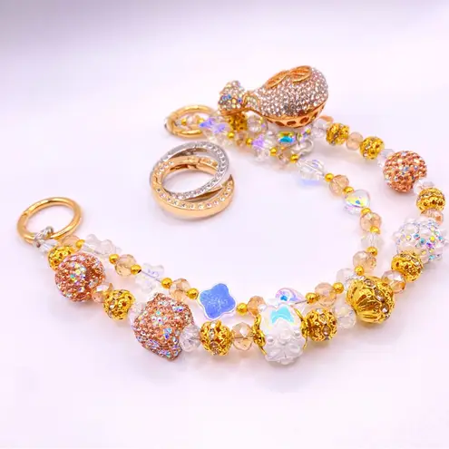 Handmade π Luxury Bag/Phone Chain Charm/Keychain Bling Fortune Bag Brooch & Crystal Beads