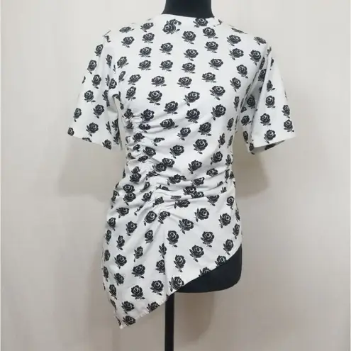 Kenzo Rose Printes Ruched cotton shirt Black Size undefined