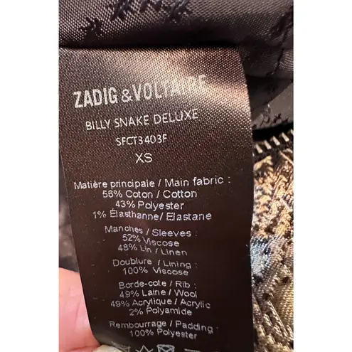 Zadig & Voltaire Billy Snake Deluxe Bomber Jacket XS fits a Small Black