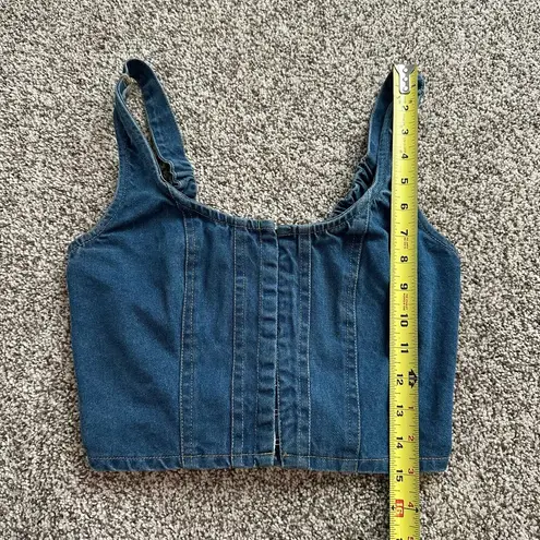 Lone Star medium wash blue denim cropped tank top size S