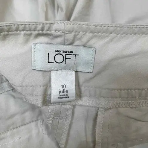 Ann Taylor LOFT Julie Capri Khaki Pants Womens 10 Pockets Button Detail on Cuffs Tan - Image 6