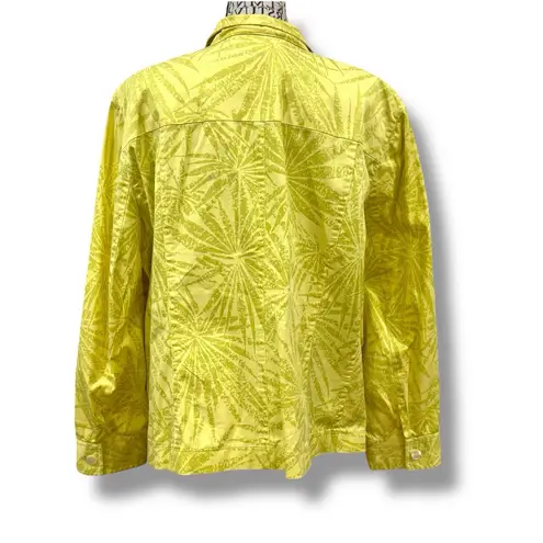 Lafayette 148 Size 20 2X Yellow Tropical Design Cotton Safari Jacket
