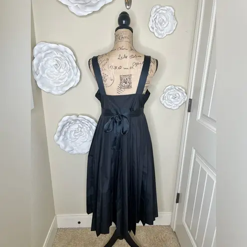 The Limited NTM: Empire Waist Pleated Accordion Skirt Black Midi Dress Sz 10