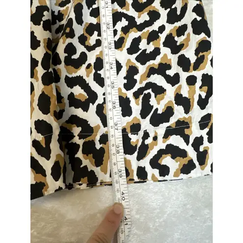 J. Crew Leopard Print Cotton Poplin Tie Waist Button Down Shirt Dress size 8