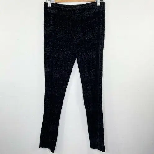 Dolce Vita Black Geometric Silk Blend Skinny Pants Women's Size Extra Small XS