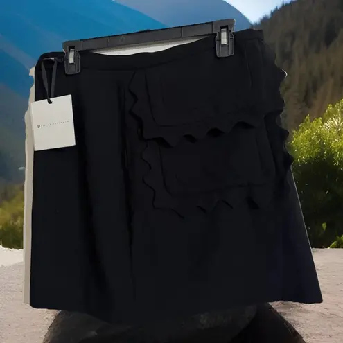 y2k NWT Super Cute Victoria Beckham Black Scallop Trim Twill Skirt Women's Sz M Size M