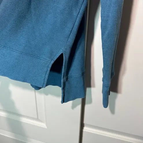 Time and Tru Sweatshirt Tunic Side Slit Long Sleeve Casual Blue Small