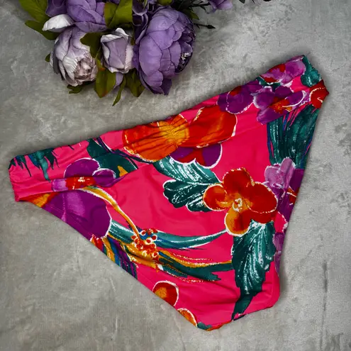 La Blanca 'Isla' Shirred-Band Bikini Bottom in Hot Coral