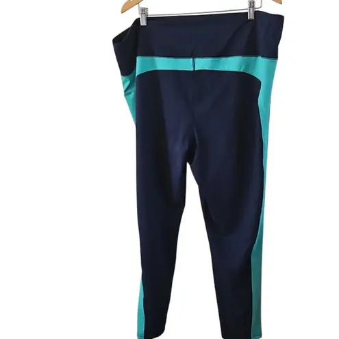 Belle by Kim Gravel Women’s Colorblock Leggings Blue & Teal – Size 2X – NWOT