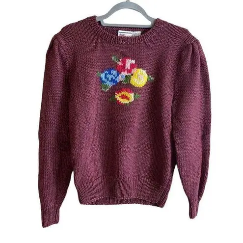 AvonâFashionsâvintage floralâcottageâsweater Red Size M