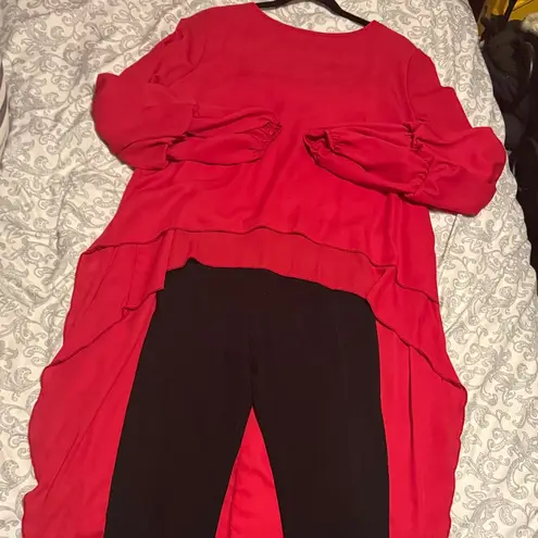 PRETTYGARDEN Women's Lantern Long Sleeve Round Neck High Low Asymmetrical Shirt Dress