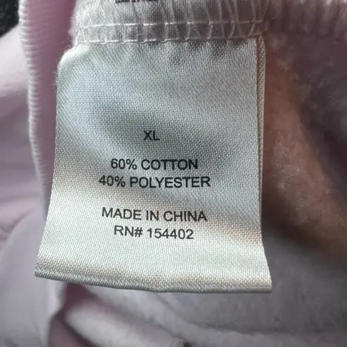 Vinyl Icons Women's Big Bow Sweatshirt Pink Black Fleece Cropped Cozy Chic Small