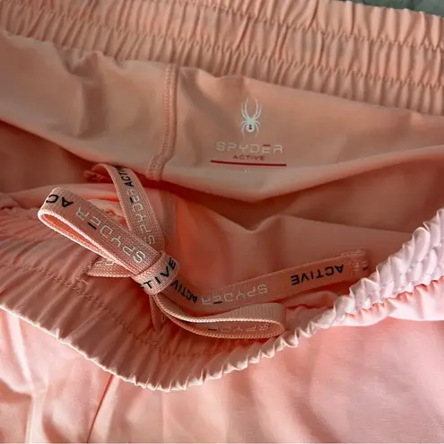 Spyder Coral Run Short with Inner Biker & Zip Pockets Peach Size XL NEW