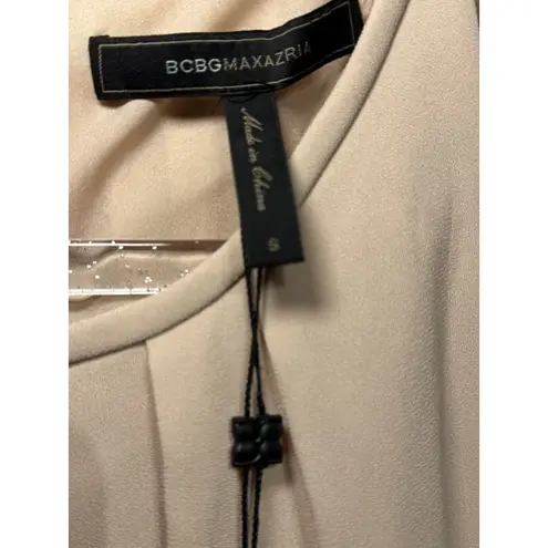 NEW BCBG MAXAZRIA BARE PINK LYNZIE BEADED SHIFT DRESS RHINESTONE SZ SMALL