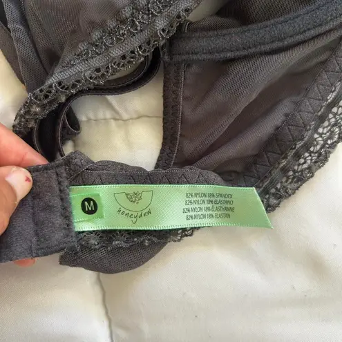 Honeydew Grey Lace Trim Underwire Bra - Image 7