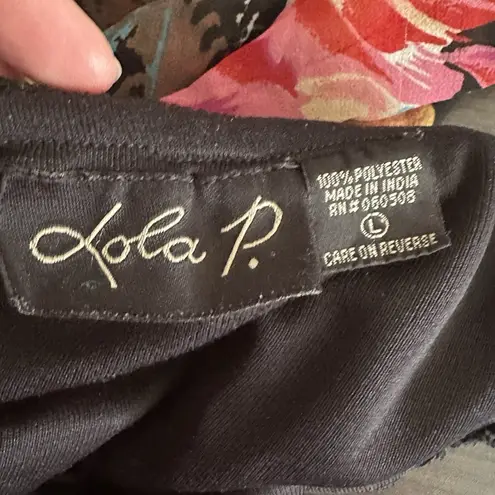 VTG Y2K Lola P Skirt Women L Dark Chiffon Floral Sequin Forest Fairy Whimsigoth Green Size L