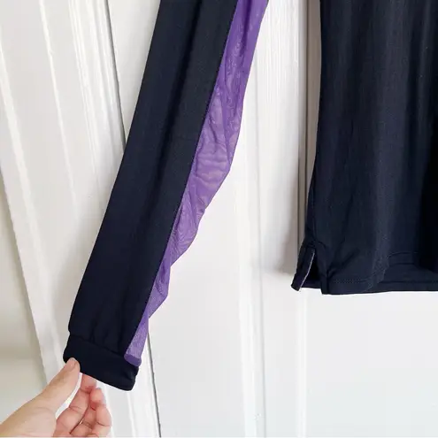 KASTEL Denmark • Charlotte 1/4 zip sun shirt black purple mesh horseback riding