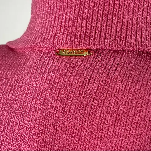 St. John Sport Hot Pink Barbiecore Santana Knit Blazer Cardigan Wool Blend