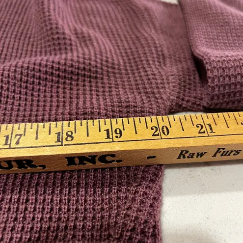 NWOT Amalli Talli Womens Tall Size Long Sleeve Button Waffle Knit Sweater Top Purple