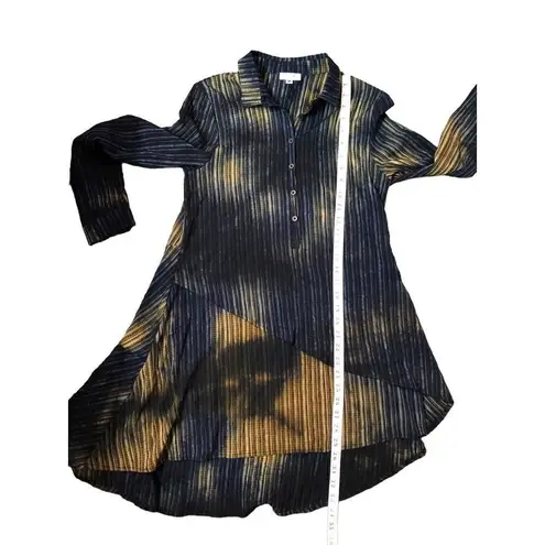 Adore blue and beige asymmetrical popover blouse Black Size M