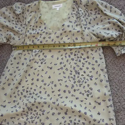 Bohme Sage Floral Blouse Romantic Cottagecore Fall Top Smocked Sleeves S
