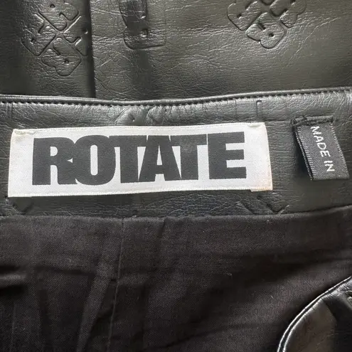 ROTATE Birger Christensen Skirt Leeds Pencil Midi Faux Leather Logo Black 8