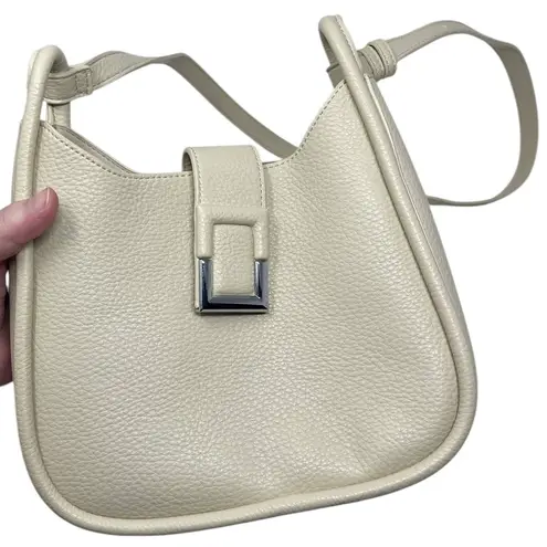 Miztique Chic Cream Faux Leather Shoulder Bag with Silver Accents Classic Tan