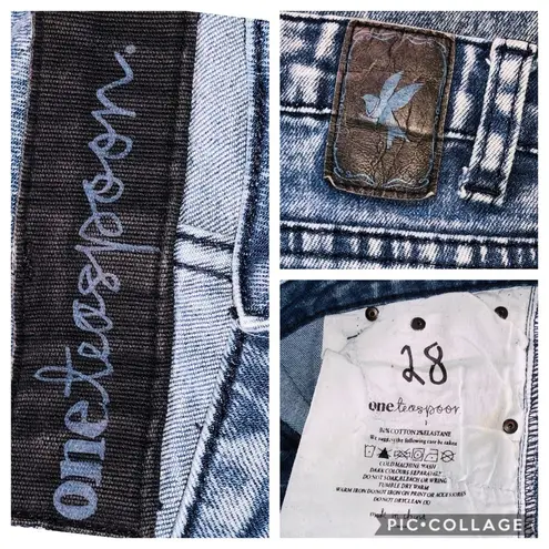 One Teaspoon  Iggy Crop Jeans Acid Wash 28