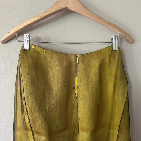 Zac Posen Chartreuse Embellished Pencil Skirt Size 0