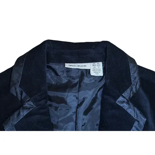 Black Velvet Blazer Jacket Bell Sleeves Womens XS Chic Dark Romantic Whimsygoth