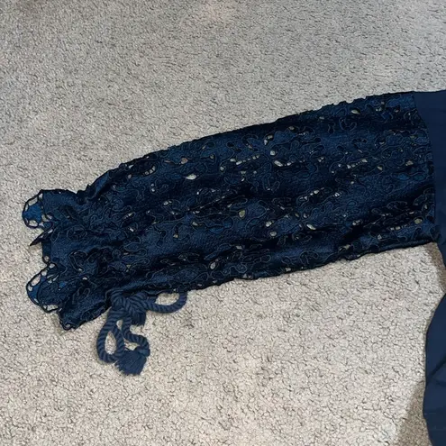 See By Chloe Navy Broderie Anglaise Sweatshirt Ultramarine Navy Blue Small