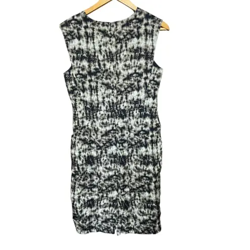 Ann Taylor  Silk Blend Paint Strokes Print Plunge Sheath‎ Midi Dress Size 6