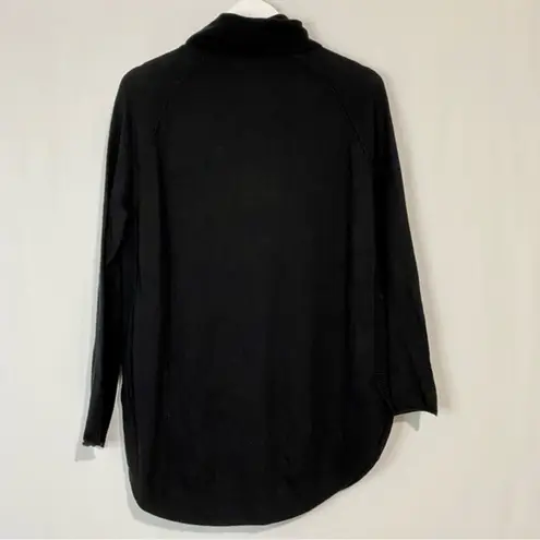 Caslon Women’s Cowl Neck Wool Blend Scoop Hem Sweater Black Size Small NWT