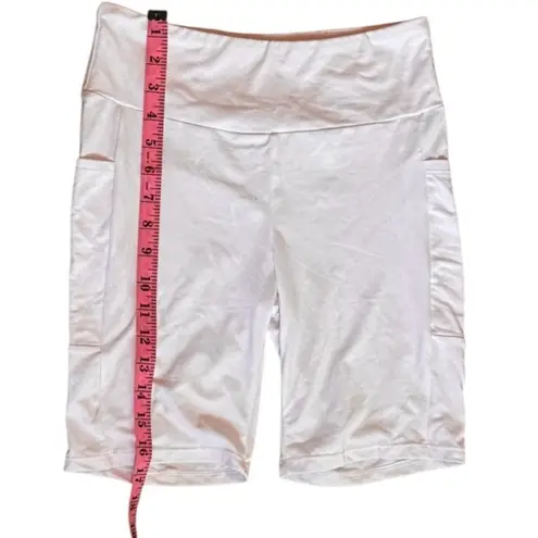 Eye Candy Women's Athletic Sporty Work Out White Bike Shorts Sz M