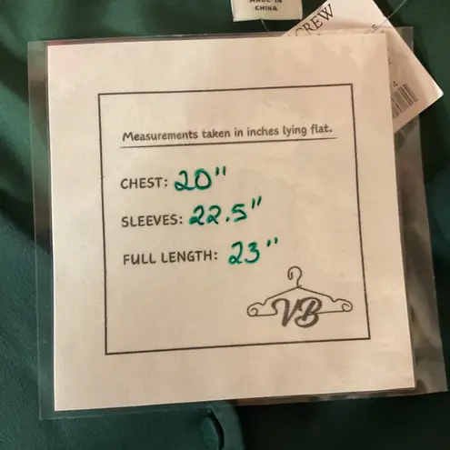 J.Crew Peplum Poplin Babydoll Button Up Blouse Satin Top Emerald Green Sz 2 NWT