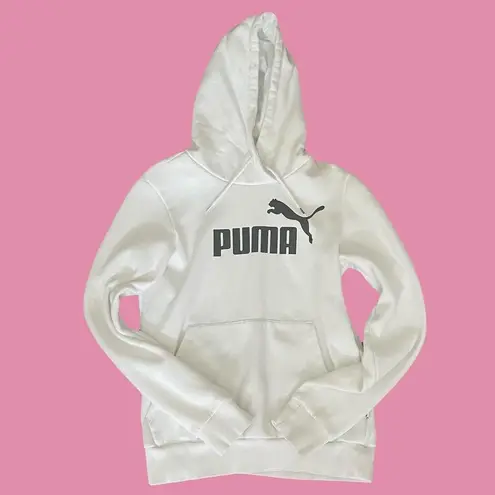 Puma white  pullover hoodie with black logo