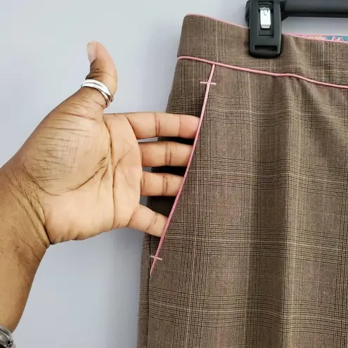 Rebecca Taylor Wide-Leg Plaid Pants Brown Size 8