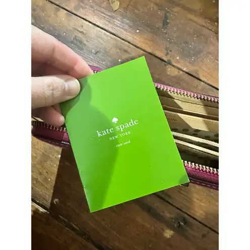 Kate Spade  Hot Pink Pebbled Leather Wallet Zip Up Gold