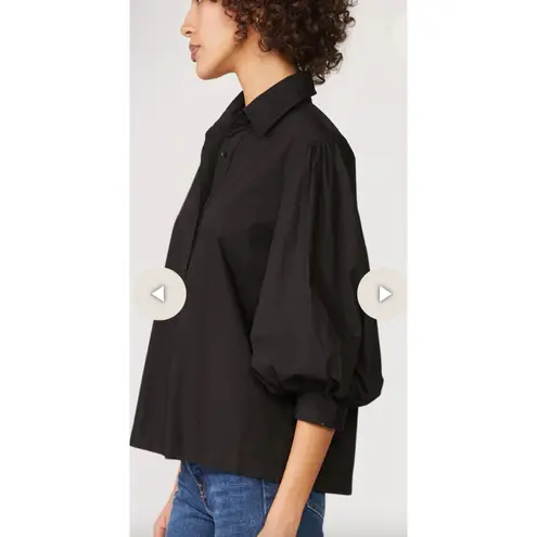 Stateside Poplin Puff Sleeve Blouse Black Size Small