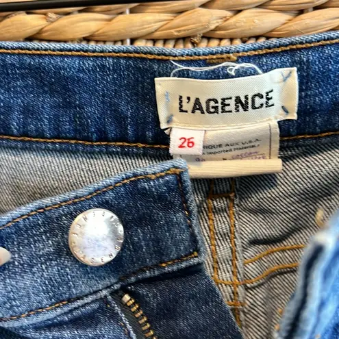 L'Agence L’Agence MId-Rise Marcelle French Slim Fit Distressed Ankle Jeans, 26