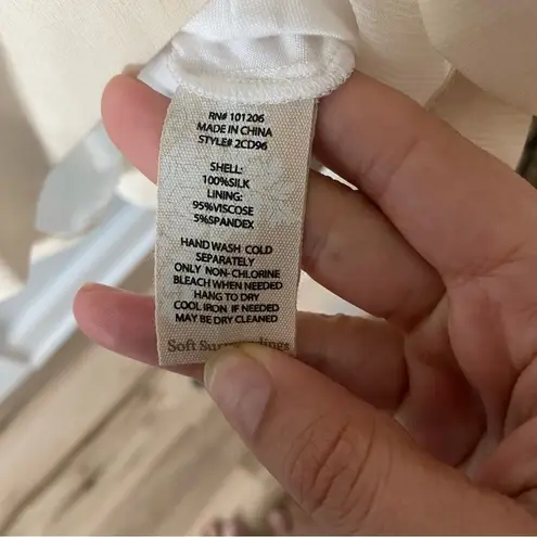 Soft Surroundings 💛 Lightweight Silk Shell Kaftan Style Top in Ivory