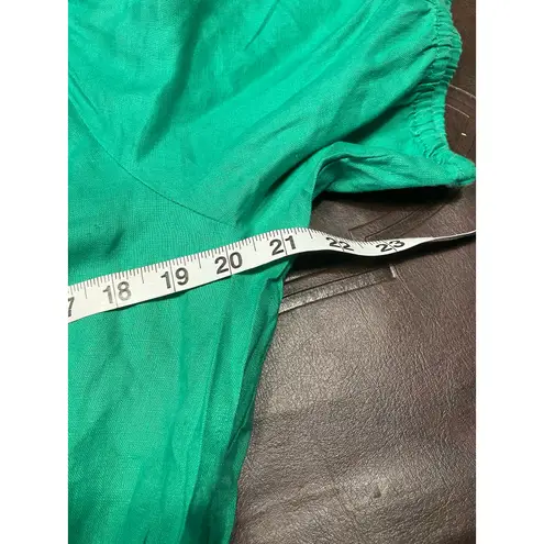 FatFace  Green Vivvie Linen Midi Dress Womens 14R Pockets‎ Bright Clean Girl