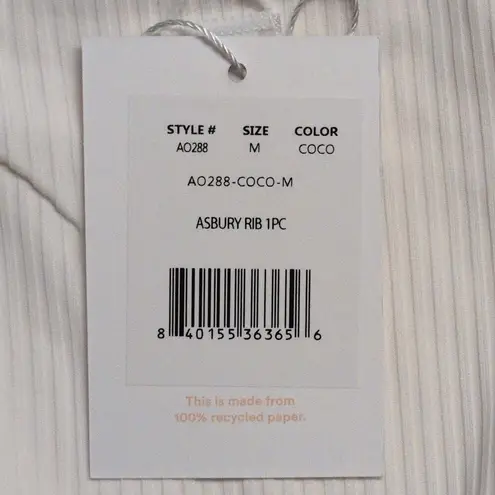 ANDIE Asbury Ribbed One Piece Coco High Neck Low Back Adjustable M New